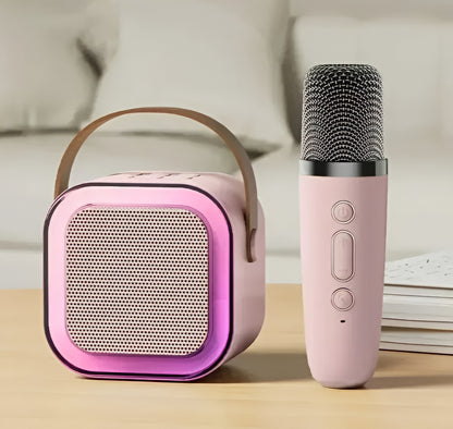 Bocina Karaoke Bluetooth con 2 Micrófonos