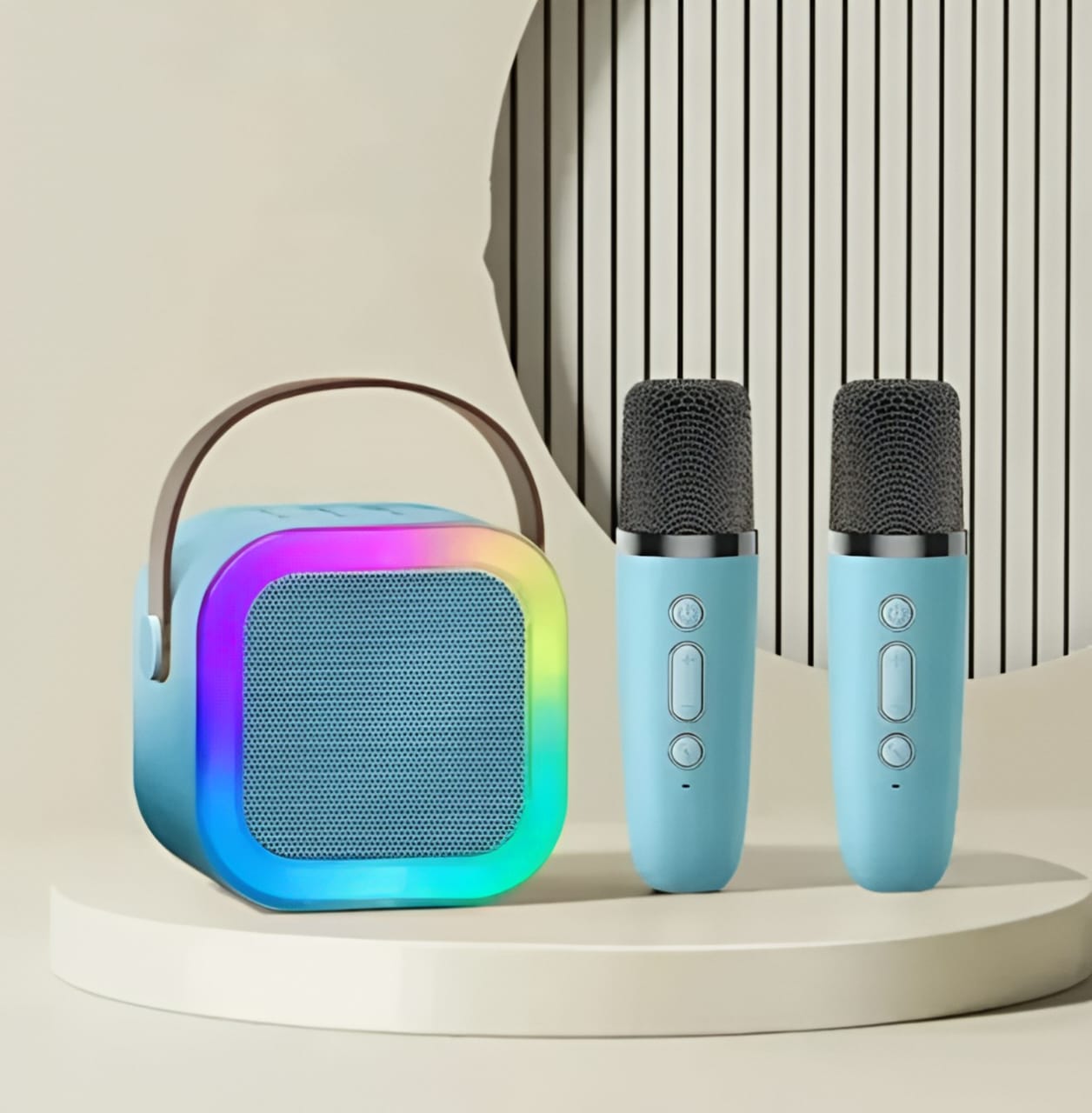 Bocina Karaoke Bluetooth con 2 Micrófonos