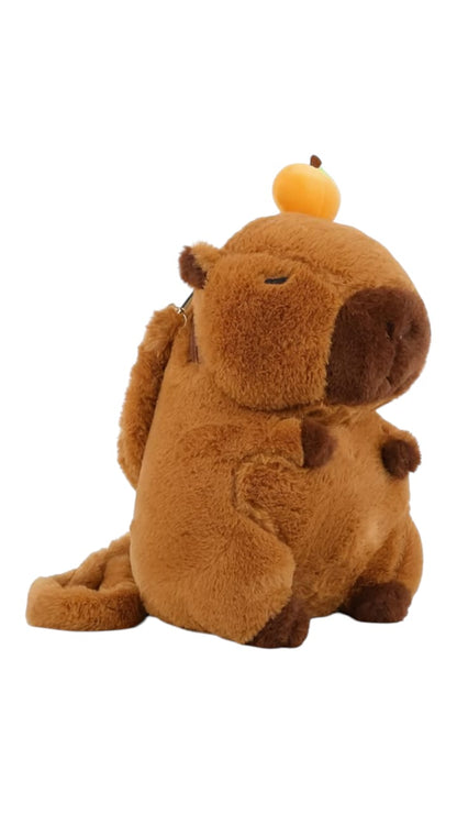 Mochila Peluche Capibara Con Adorno