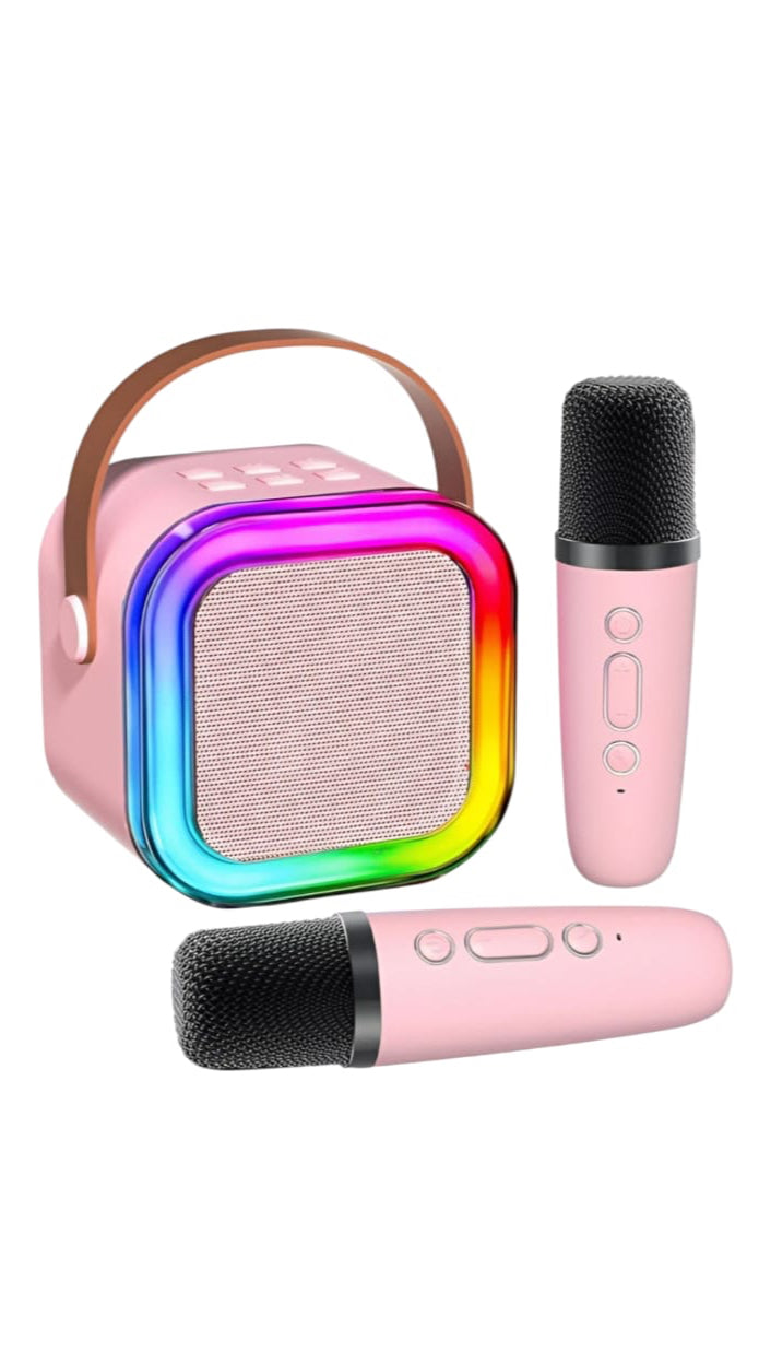 Bocina Karaoke Bluetooth con 2 Micrófonos